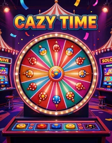 Crazy Time Live Casino Spiel von Evolution Gaming - Buntes Gl&uuml;cksrad bei Dragonia Casino