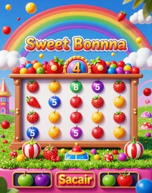 Sweet Bonanza Slot von Pragmatic Play - S&uuml;&szlig;es Candyland-Thema mit Tumble-Feature bei Dragonia Casino