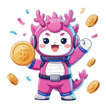 Dragonia Casino Maskottchen Drache im Astronautenanzug feiert Casino Bonus 2026